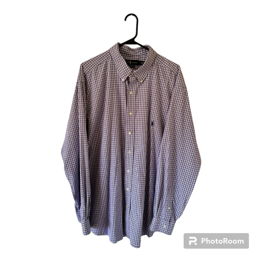 Men’s Ralph Lauren Performance Button Down. Size 2XB. Color Blue, Purple. Plaid